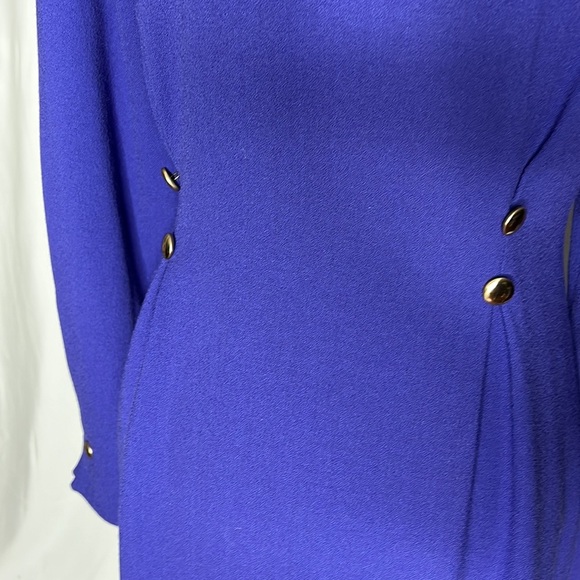 Selina blue woolen fitted collared dress size 6 - Picture 8 of 14